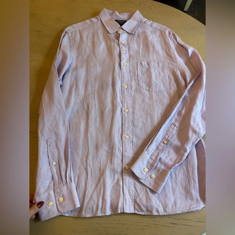 Charles Tyrwhitt Lavender Button Down Shirt Slim Fit - Picture 2 of 5